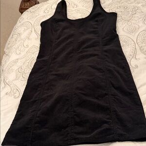 Black cordaroy Sleeveless Dress